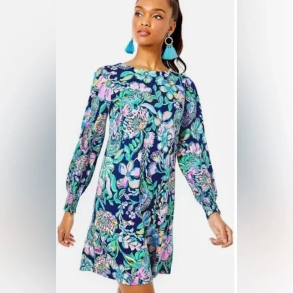 Lilly Pulitzer Diann T-Shirt Dress High Tide Navy She's Got Sol Size XXL